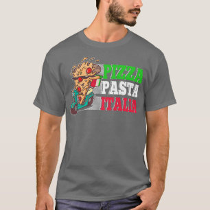 T-shirt Pizza Pasta Italia Pizza Pièce Sur Scooter Italien
