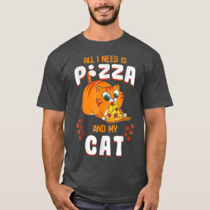T-shirt Pizza Pepperoni Slice Kitten Lover Paw 