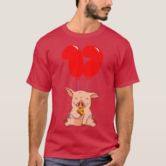 T-shirt Pizza Pig - 17e anniversaire - Jour de ballons pou