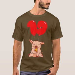 T-shirt Pizza Pig 19e anniversaire de la fête de ballon po
