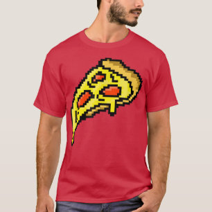 T-shirt Pizza Pixel 8 Bitmap Pixelated Computer Graphic 22