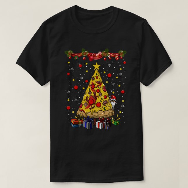 T-shirt Pizza Pizza Christmas Tree (Design devant)