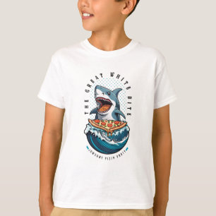 T-shirt Pizza pour manger des requins   Le Grand Bite Blan