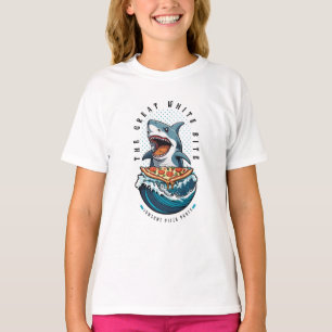 T-shirt Pizza pour manger des requins   Le Grand Bite Blan