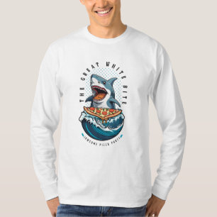 T-shirt Pizza pour manger des requins   Le Grand Bite Blan