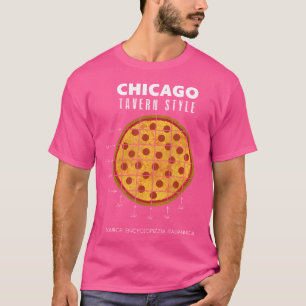 T-shirt Pizza régional Chicago Tavern Cut Tranche Pepperon