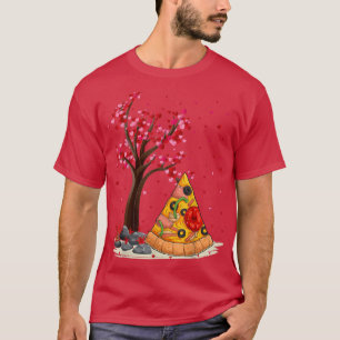 T-shirt Pizza Restauration rapide Amant Funny Coeur Arbre 