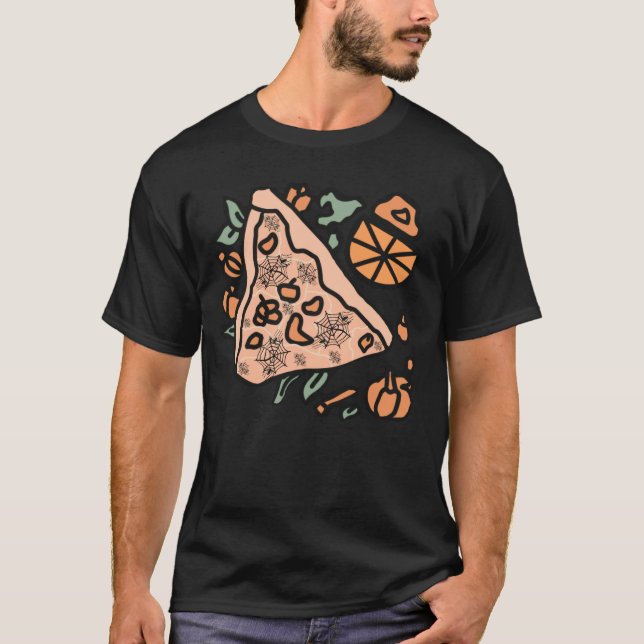 T-shirt Pizza rétro avec torsion Citrouille (Devant)