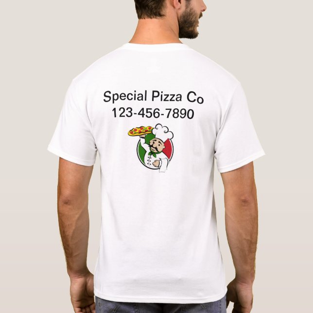 T-shirt Pizza Shop Business Logo ateliers (Dos)