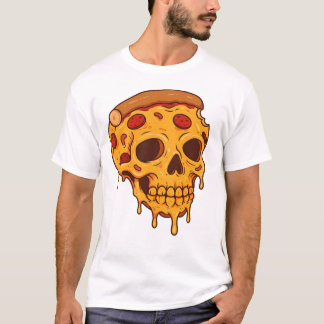 T-shirt Pizza Skull - Funny Foodie Skeleton Tee