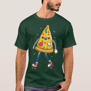T-shirt Pizza Slice sur Rollerskates, Roller Sking Retro