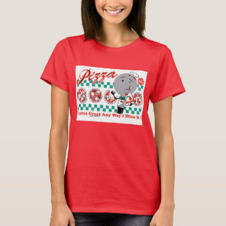 T-shirt Pizza Slicer Retro Ladies Ringer (PERTOMIZABLE)