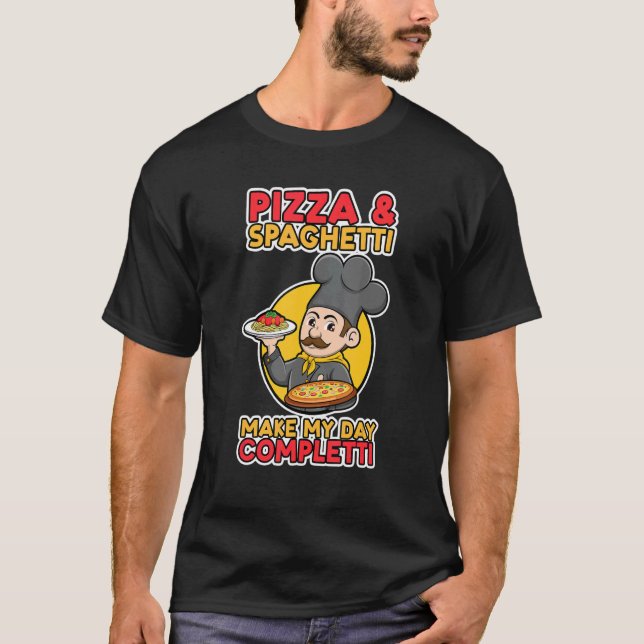 T-shirt Pizza Spaghetti Problèmes Forgetti Italien Che (Devant)