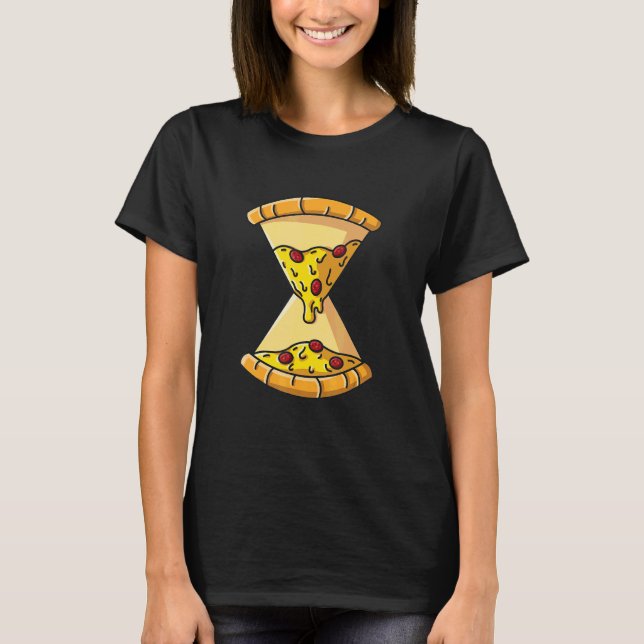 T-shirt Pizza Time Pizza Hourglass It's Pizza O'clock (Devant)