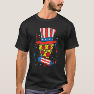 T-shirt Pizza Us Casquette Drapeau Firecracker 4 juillet A