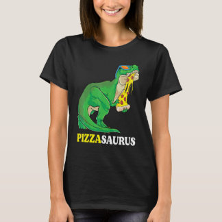 T-shirt Pizzasaurus Rex Dinosaurus Mignon Avec Lunettes De