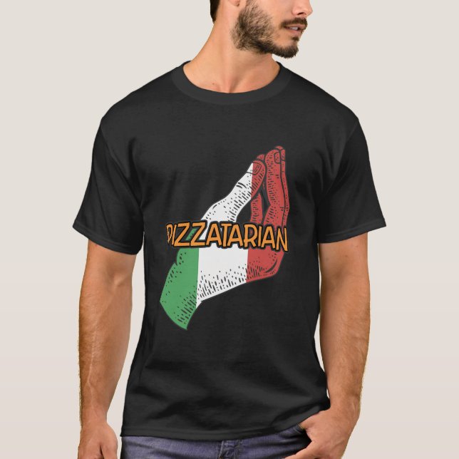 T-shirt Pizzatarian Funny Humour italien Italie Vegan Pizz (Devant)