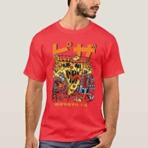 T-shirt Pizzazilla Funny Pizza Kaiju Monster culte japonai