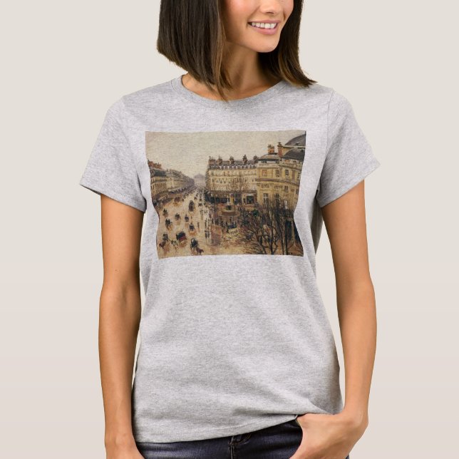 T-shirt Place du Théâtre Français, Paris Pluie par Pissarr (Devant)
