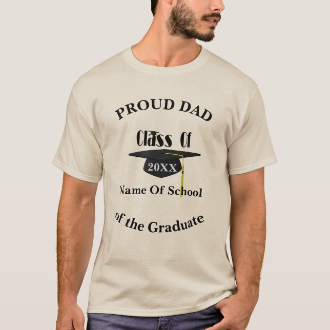 T-shirt Plafond de diplôme de papa fier personnalisé (Devant)