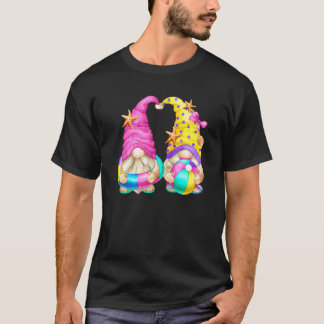 T-shirt Plage avec tongs pour jardinier et gnome d'été