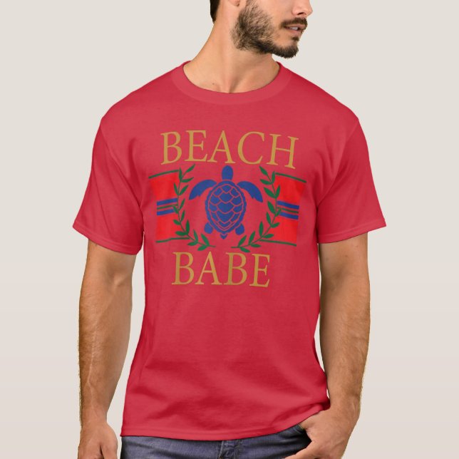 T-shirt Plage Babe Tortue de mer Côte Vacances été Cadeau (Devant)