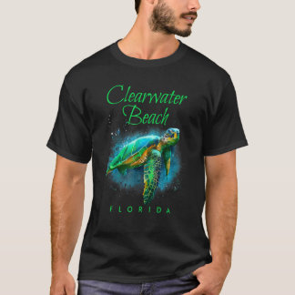 T-shirt Plage Clearwater Floride Aquarelle Tortue de mer