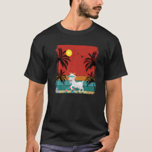 T-shirt Plage Cocotier Arbre Retro chèvre graphique été