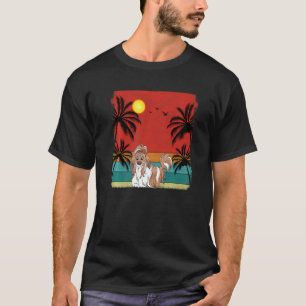 T-shirt Plage Cocotier Arbre Rétro Graphisme Chih Tzu Chie