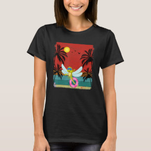 T-shirt Plage Cocotier Arbre Retro Graphisme Dragonfly été