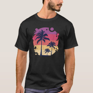 T-shirt Plage Cocotiers Sunshine Graphisme Été Décontracté