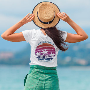 T-shirt Plage Croisière Custom Family Réunion Poche Femme