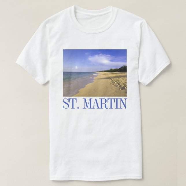 T-shirt Plage de Baie Longue, St. Martin (Design devant)