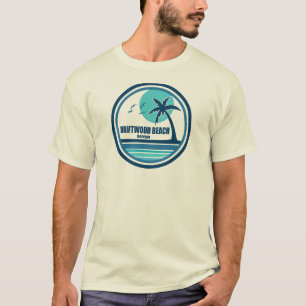 T-shirt Plage de bois flotté Géorgie Palmier Oiseaux