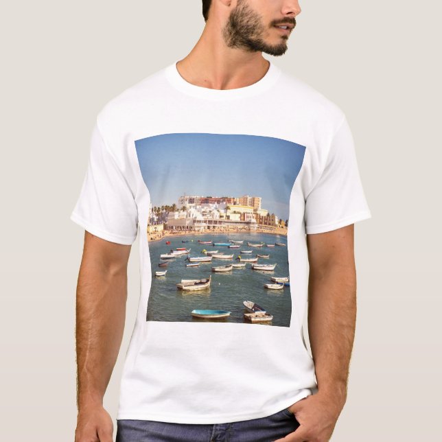 T-shirt Plage de Caleta à Cadix, Andalousie, Espagne (Devant)