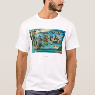 T-shirt Plage de canon, Orégon - grandes scènes de lettre