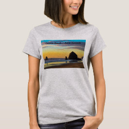 T-shirt Plage de canon - roche de meule de foin au coucher