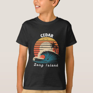 T-shirt Plage de Cedar Long Island Femmes Hommes Surfboard