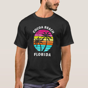 T-shirt Plage de Cocoa Floride Coucher de soleil Palmiers