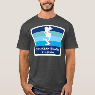 T-shirt Plage de Croatan Virginia VA Plage de la Sirène S