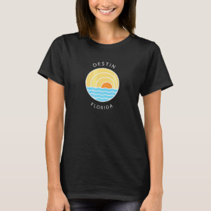 T-shirt Plage de Destin Colorée Retro Floride Océan