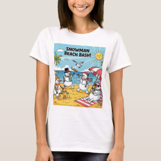 T-shirt Plage de fous de bonhommes de neige