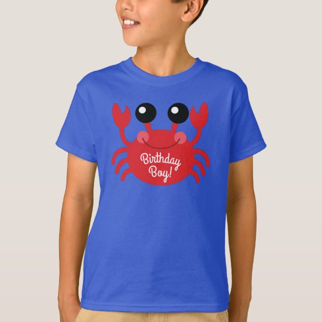 T-shirt Plage de la fête d'anniversaire du crabe (Devant)