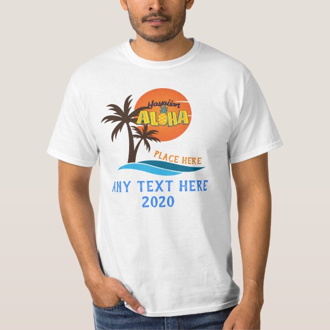 T-shirt Plage de l'Hawaii Aloha Palm Tree (Devant)