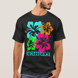 T-shirt Plage de l'île des Bermudes Femmes Hibiscus tropic
