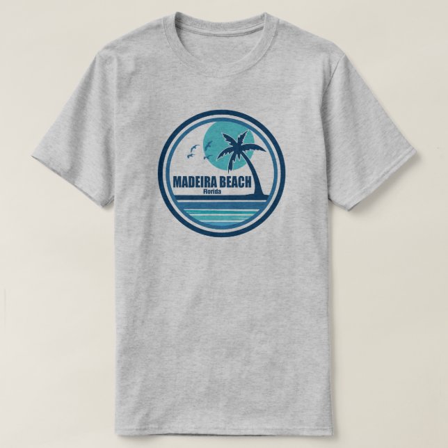 T-shirt Plage de Madeira Floride Palmiers Oiseaux (Design devant)