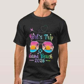 T-shirt Plage de Miami Floride Femmes Filles Voyage 2026 É