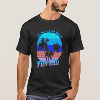 T-shirt Plage de Panama City Floride Retro Palm Tree Tropi