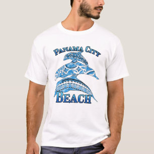T-shirt Plage de Panama City Floride Vacances Dauphins Tri