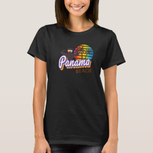 T-shirt Plage de Panama Fl Groovy Été Panama Beach Cat Mus